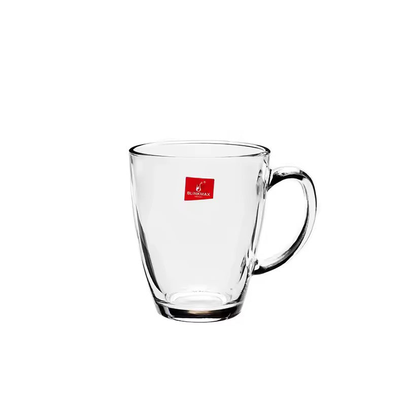 Set of 6 Tall Crystal Glasses with Handles – 330ml Elegant Drinking Beverage Glassware