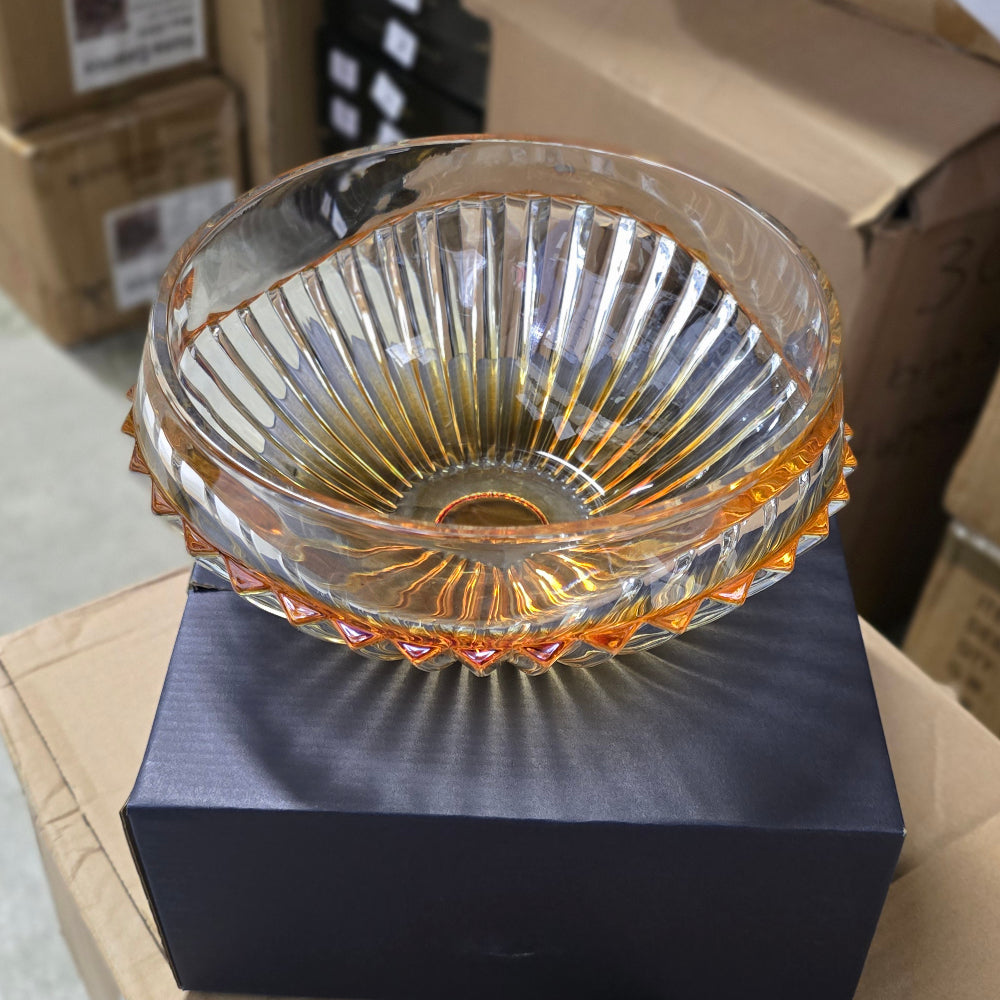 GOLD AND CLEAR LARGE BOWL