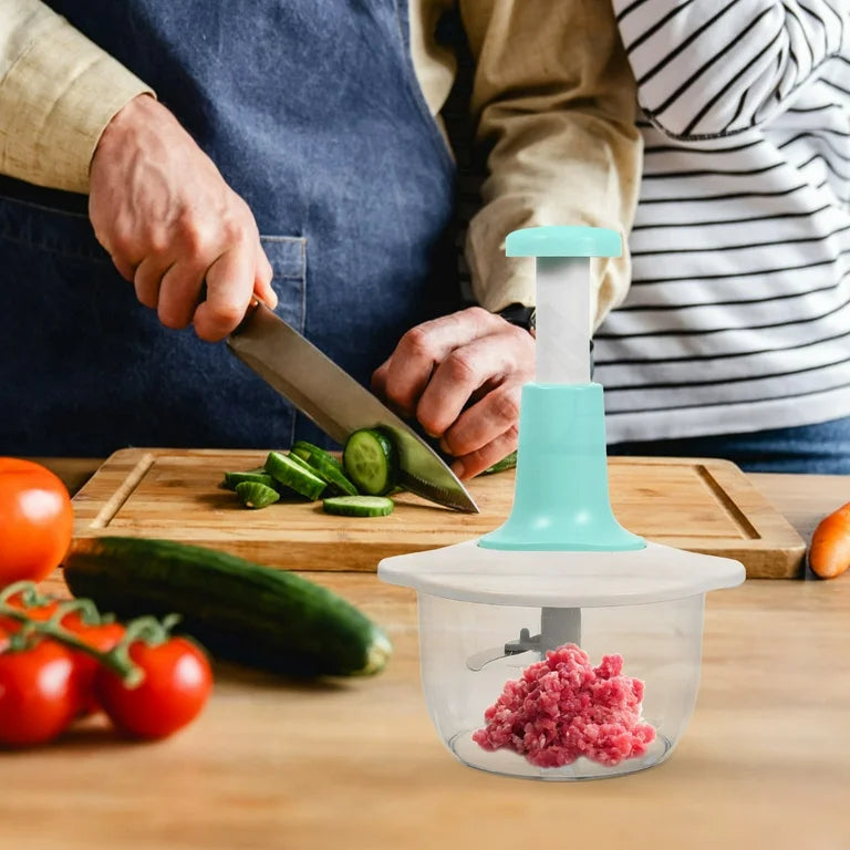 Hand Chopper 3 Blade Plastic Cover - Hand Pushing Mechanism