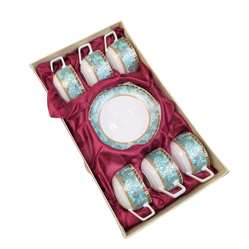 12 Pc Royal King Bone China Tea Cup and Saucer Set