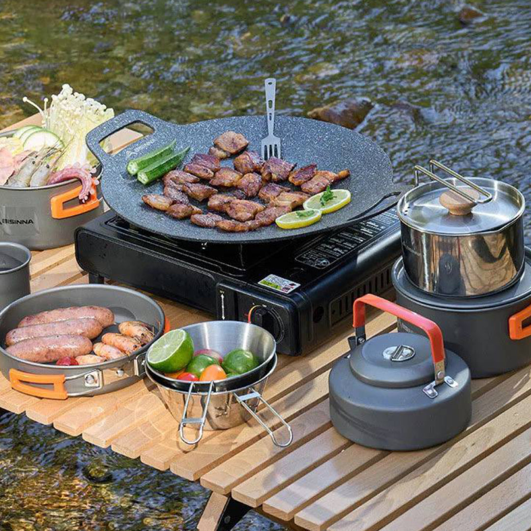 Non Stick Granite Coating Black Iron Double Ear Flat Pan - 34 CM Tawa