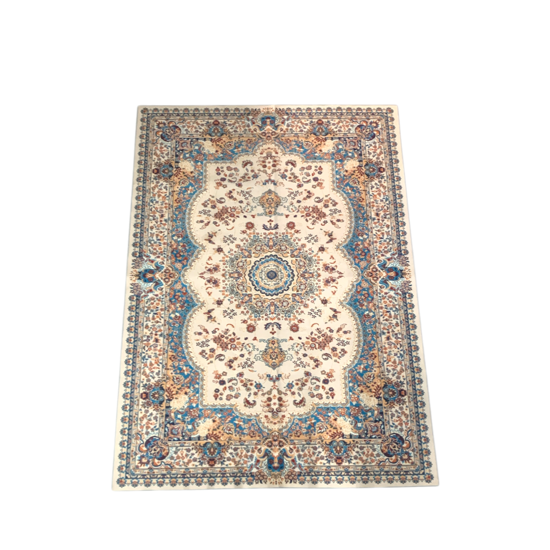 (#16) Isfahan Cream – 7’x9’ Stain resistant & Machine Washable Persian-Inspired Area Rug Carpet
