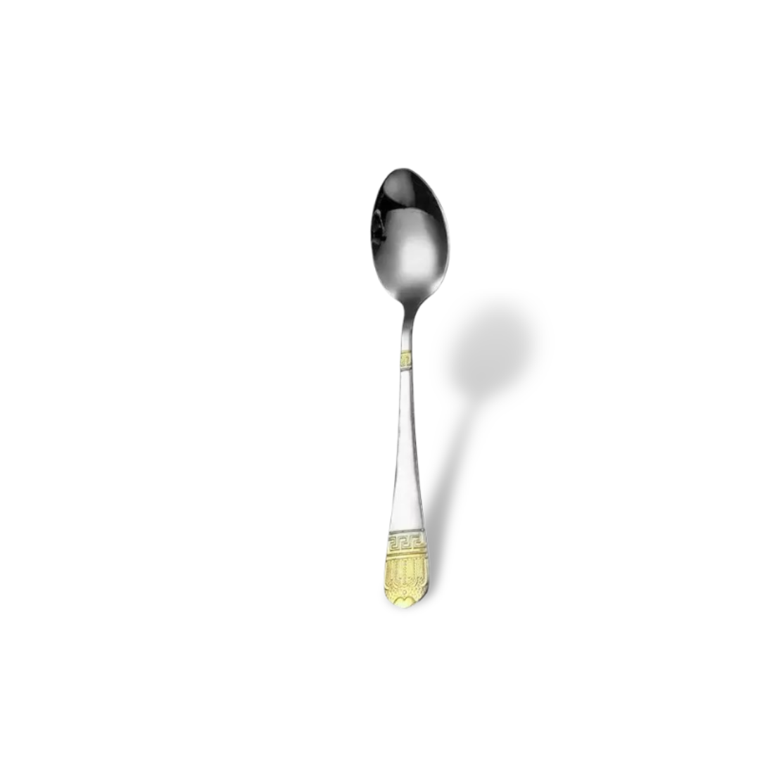 30 Piece Cutlery Stainless Steel with Gold Roman Key Design Set