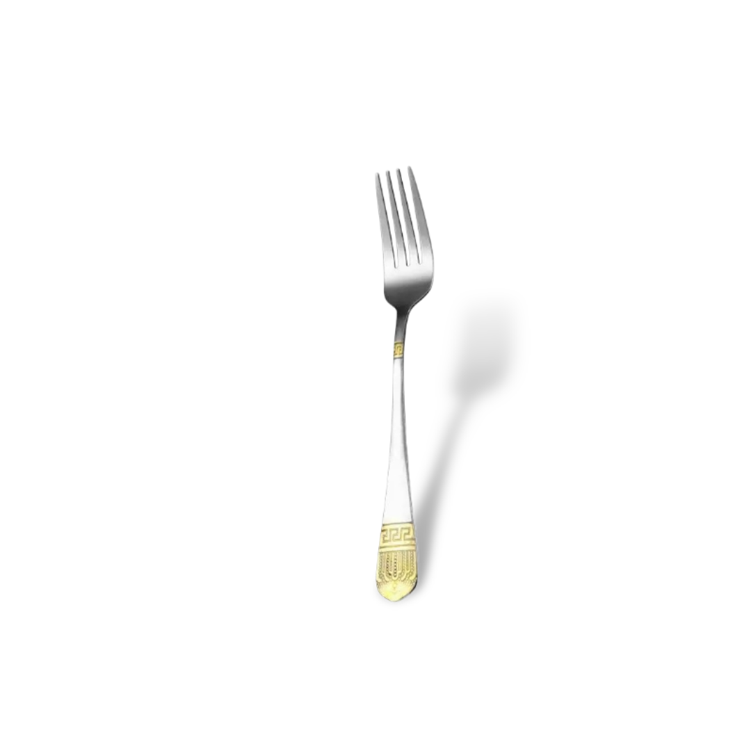 30 Piece Cutlery Stainless Steel with Gold Roman Key Design Set