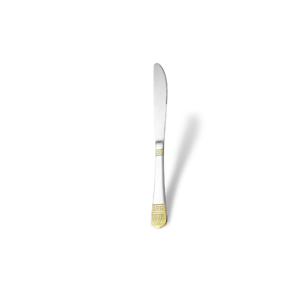 30 Piece Cutlery Stainless Steel with Gold Roman Key Design Set