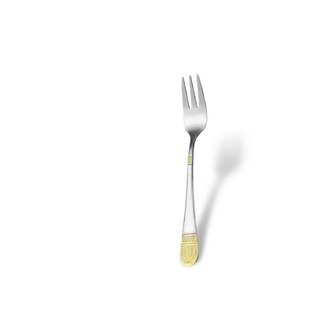 30 Piece Cutlery Stainless Steel with Gold Roman Key Design Set