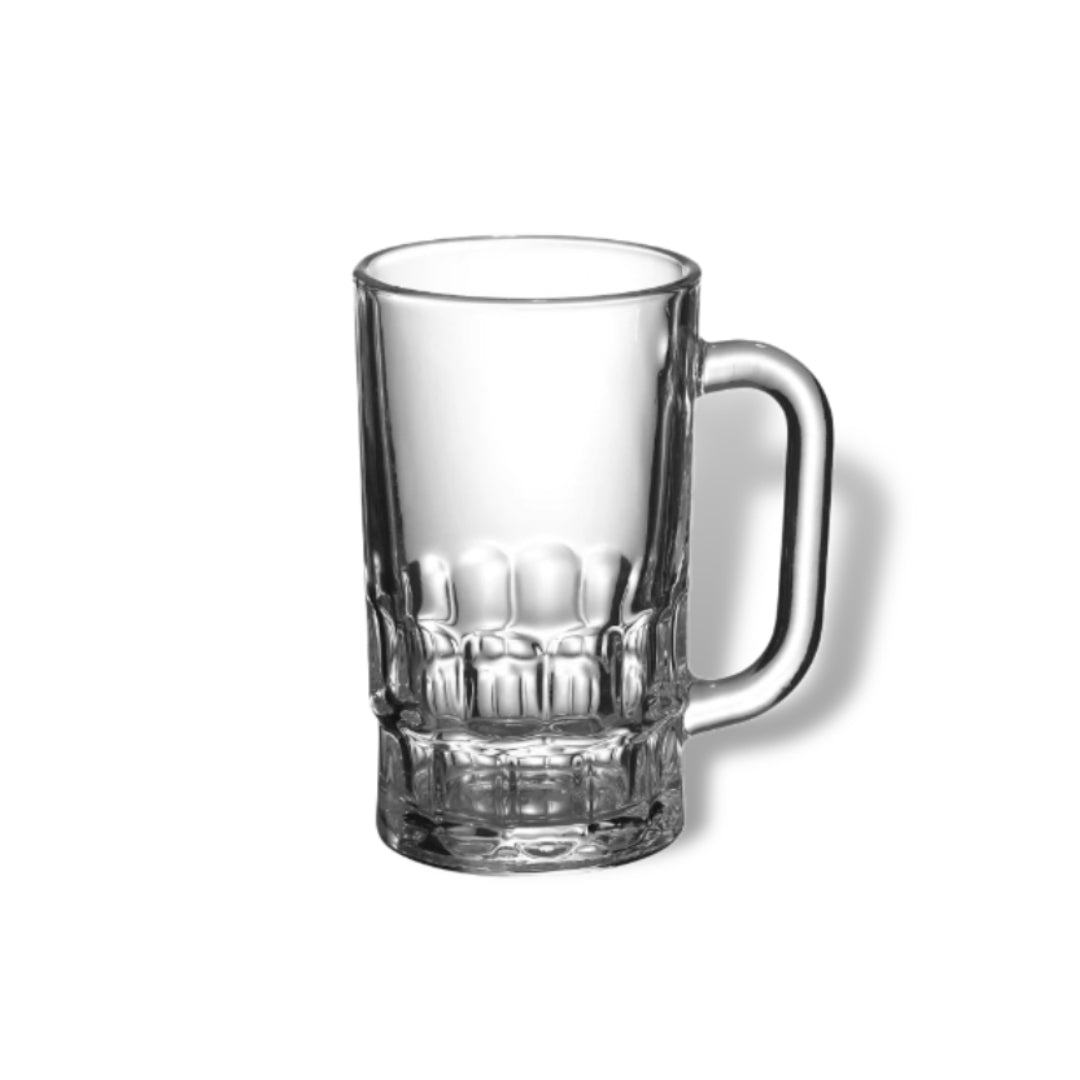 Tall Glass Beverage Set of 6 Glasses 360 ml Drinking Glassware with Handle