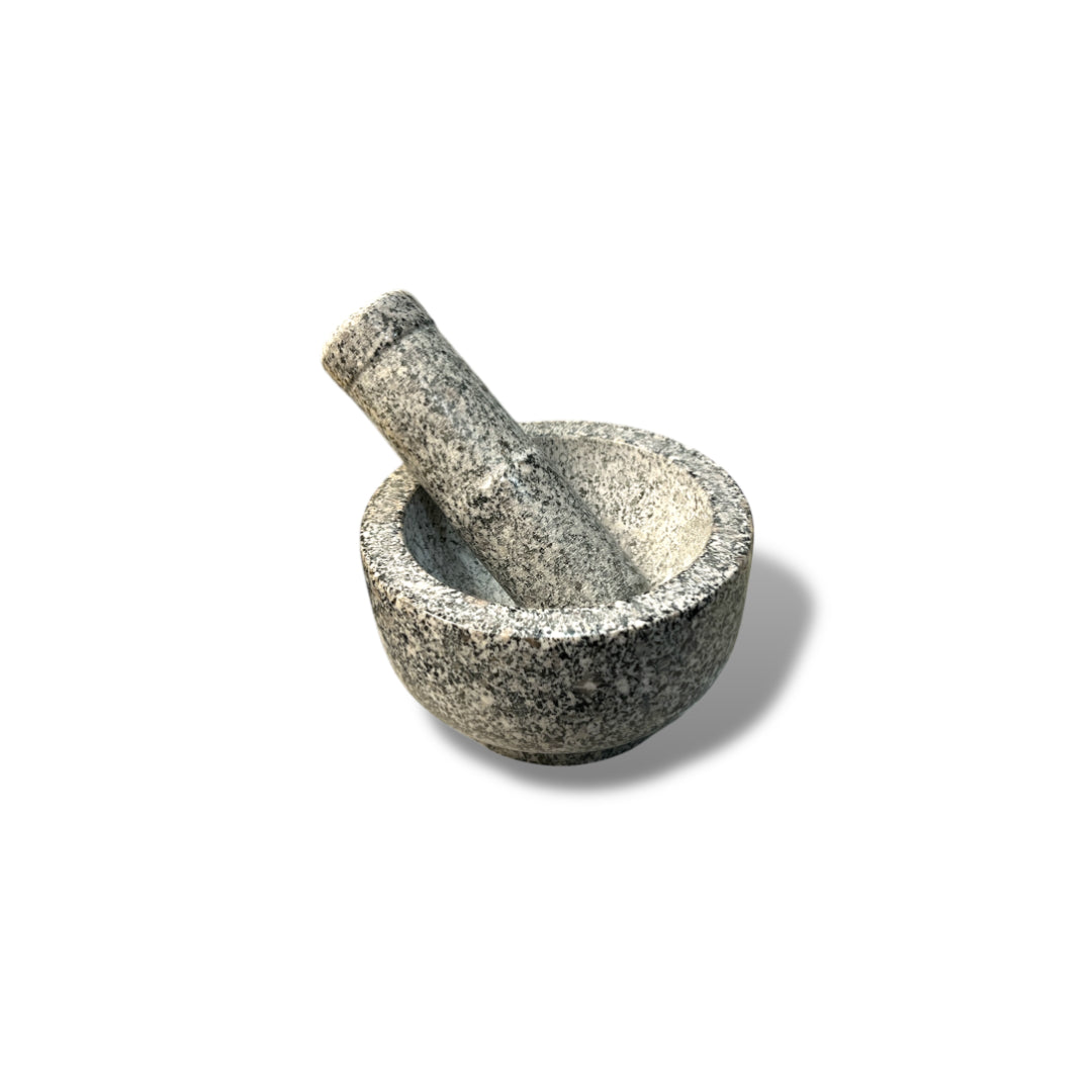 Natural Granite Stone Mortar and Pestle with Pad