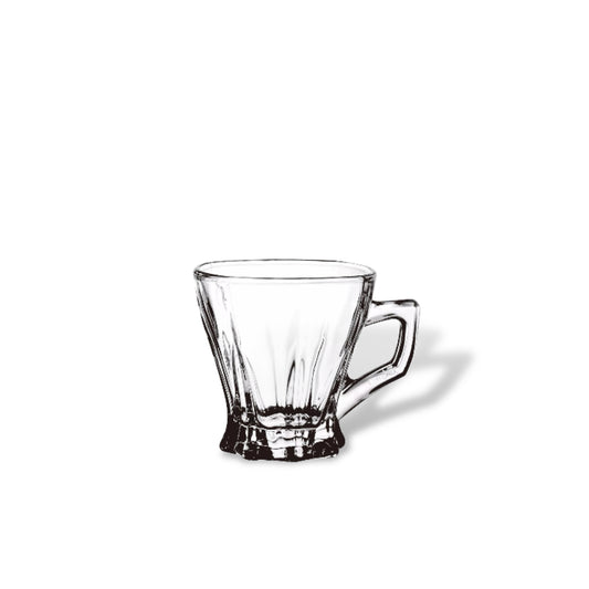 Crystal Glass Set of 6 Pieces Tea Cups with Handle