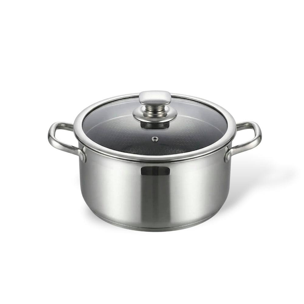 GIYOCA COOK Hybrid Stainless Cookware Set Steel 8 Piece Set Non Stick Cast Iron Induction Cookware