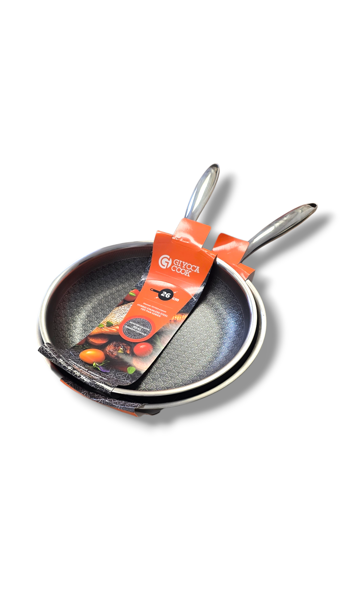 SET STAINLESS STEEL GIYOKA COOK FRY PAN SET - 26 CM / 28 CM BUNDLE