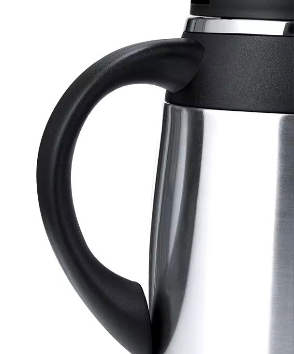 1.9 L Stainless Steel Side Button with Glass Insert Thermos Flask