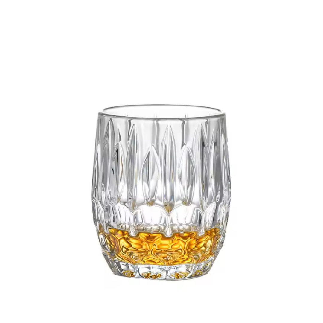 Set of 6 Crystal Glasses – 300 ml Round Drinking Glassware for Beverages