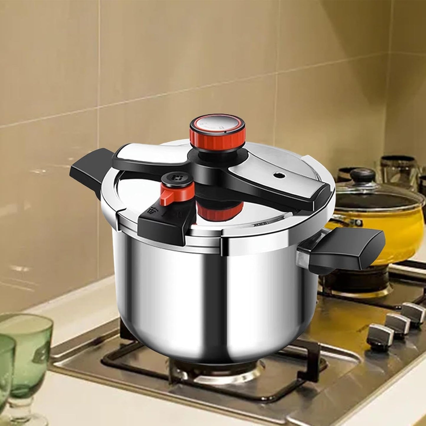 BST PRESSURE COOKER, SUITABLE FOR GAS AND INDUCTION COOKERS, 304 STAINLESS  STEEL, EXPLOSION PROOF 8 Litres