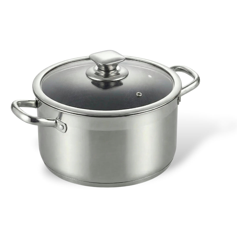 GIYOCA COOK Hybrid Stainless Cookware Set Steel 8 Piece Set Non Stick Cast Iron Induction Cookware