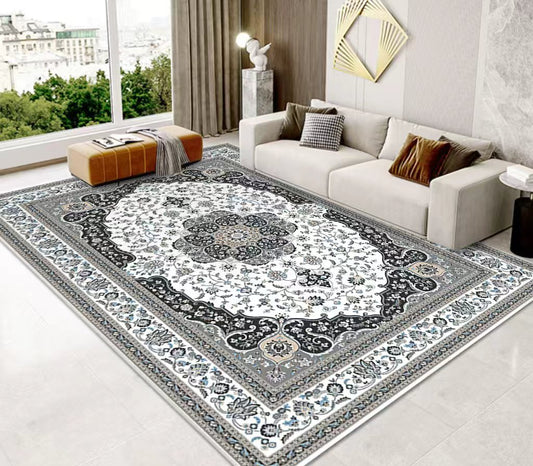 (#126) 7'x10' Stain resistant & Machine Washable Persian-Inspired Area Rug Carpet