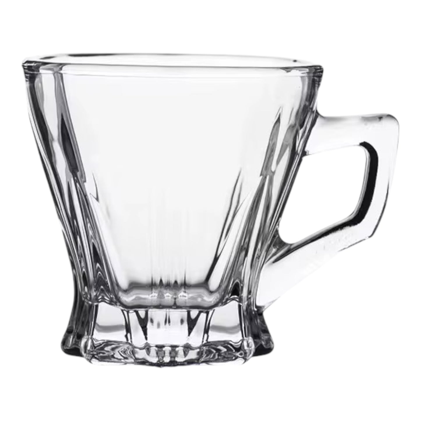 Crystal Glass Set of 6 Pieces Tea Cups with Handle
