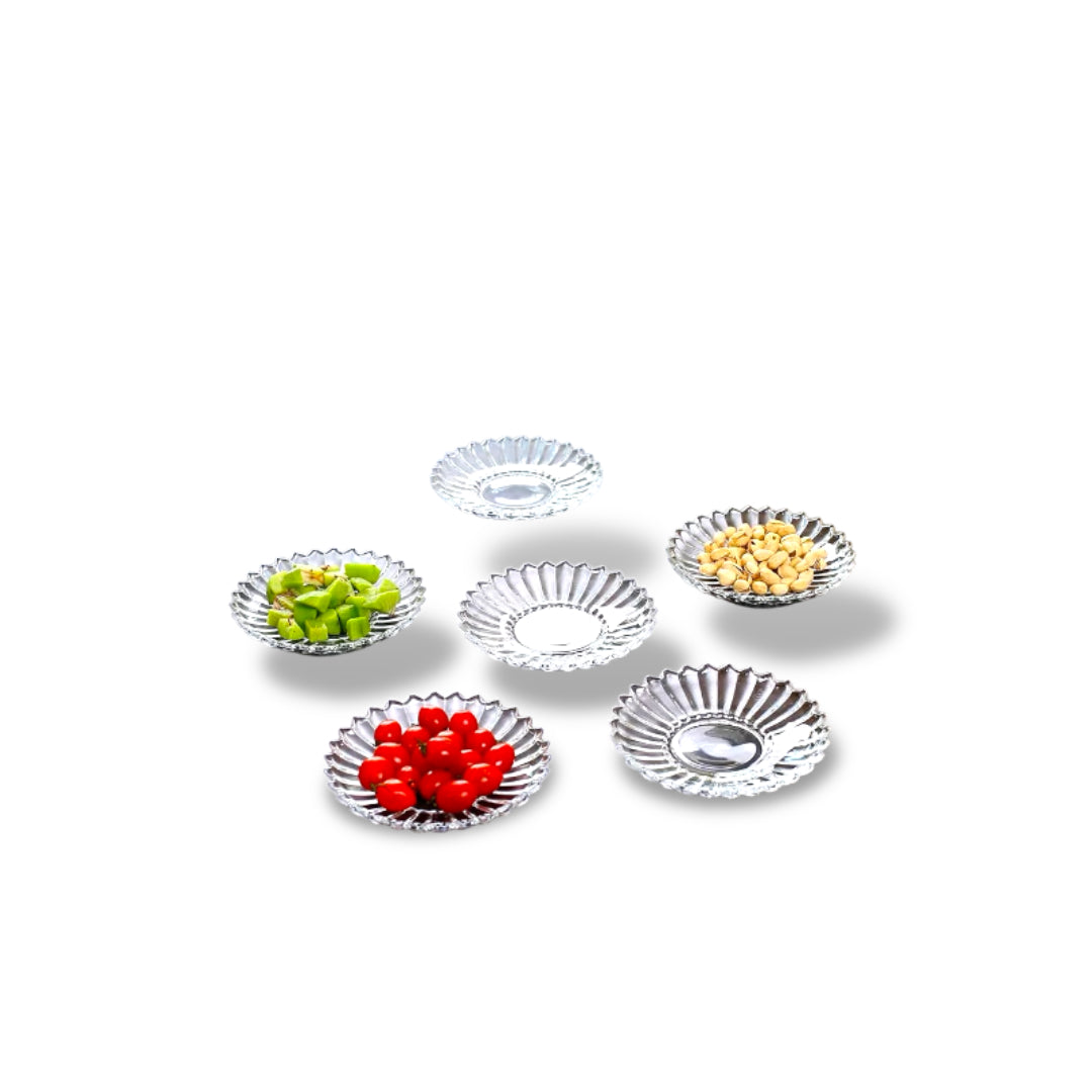 Flower Pot Design Crystal Bowl Set of 12 Pieces - Dessert Set