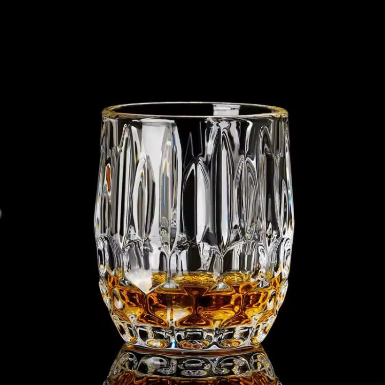 Set of 6 Crystal Glasses – 300 ml Round Drinking Glassware for Beverages