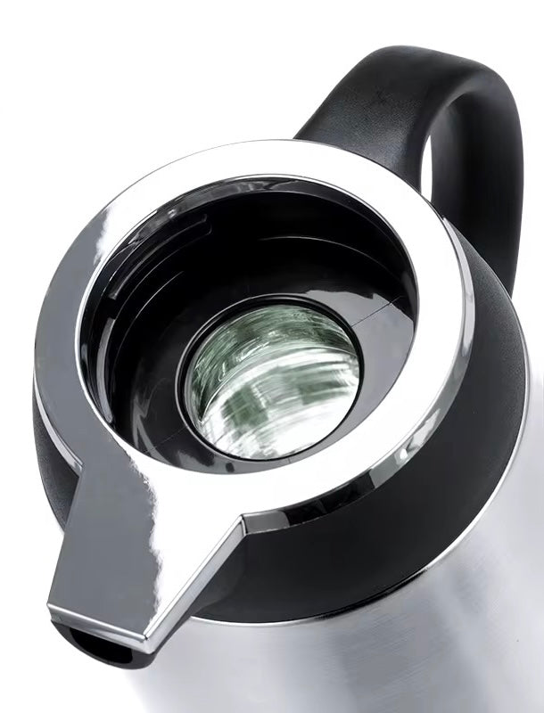 1.9 L Stainless Steel Side Button with Glass Insert Thermos Flask