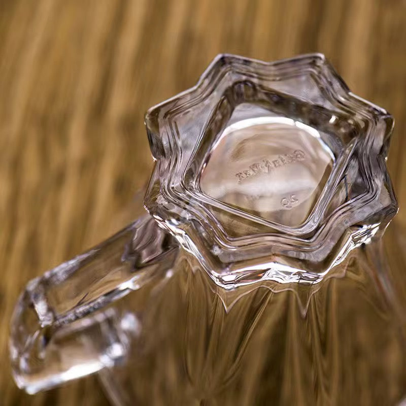 Crystal Glass Set of 6 Pieces Tea Cups with Handle