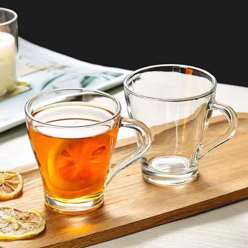 Set of 6 Glasses – 270 ml Drinking Glassware with Handles
