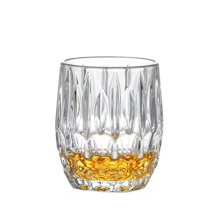 Set of 6 Crystal Glasses – 300 ml Round Drinking Glassware for Beverages