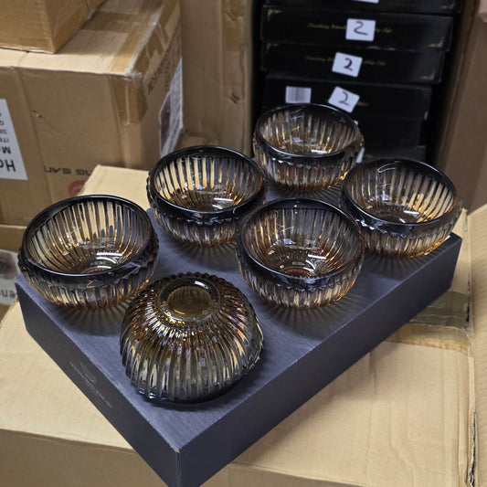 BLACK GOLD BOWL SET (SET OF 6)