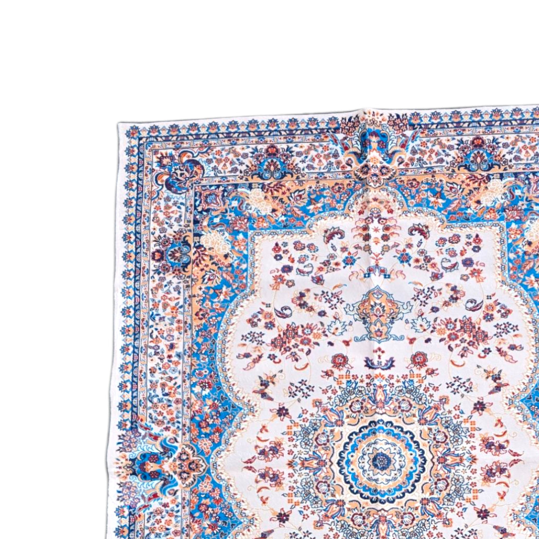 (#16) Isfahan Cream – 5’x8’ Stain resistant & Machine Washable Persian-Inspired Area Rug Carpet