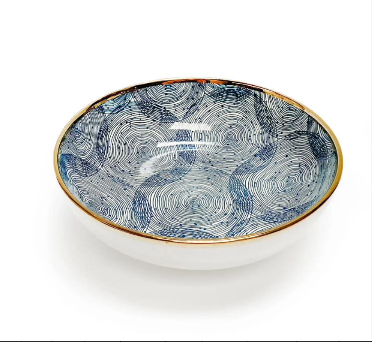 Colourful Ceramic Porcelain Serving Bowl Dinnerware - 10 Inches