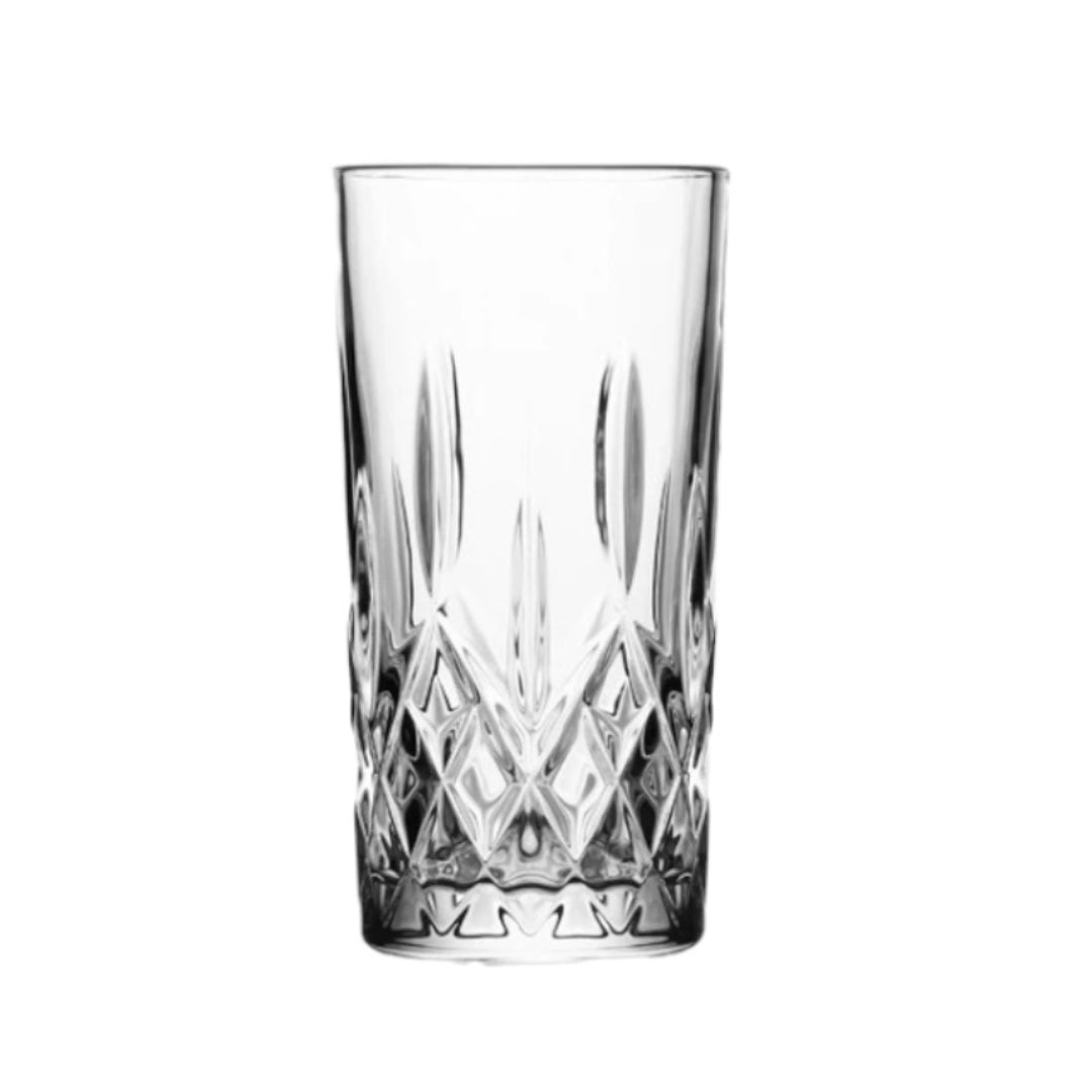 Set of 6 Tall Drinking Glasses – 360ml Beverage Glassware for Drinks & Refreshments