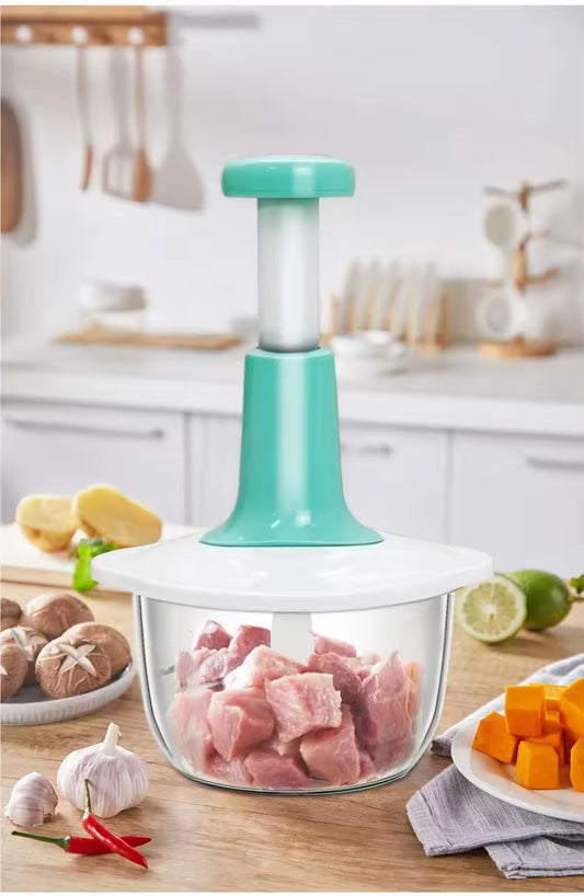 Hand Chopper 3 Blade Plastic Cover - Hand Pushing Mechanism