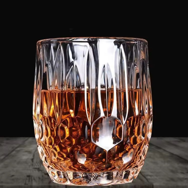 Set of 6 Crystal Glasses – 300 ml Round Drinking Glassware for Beverages