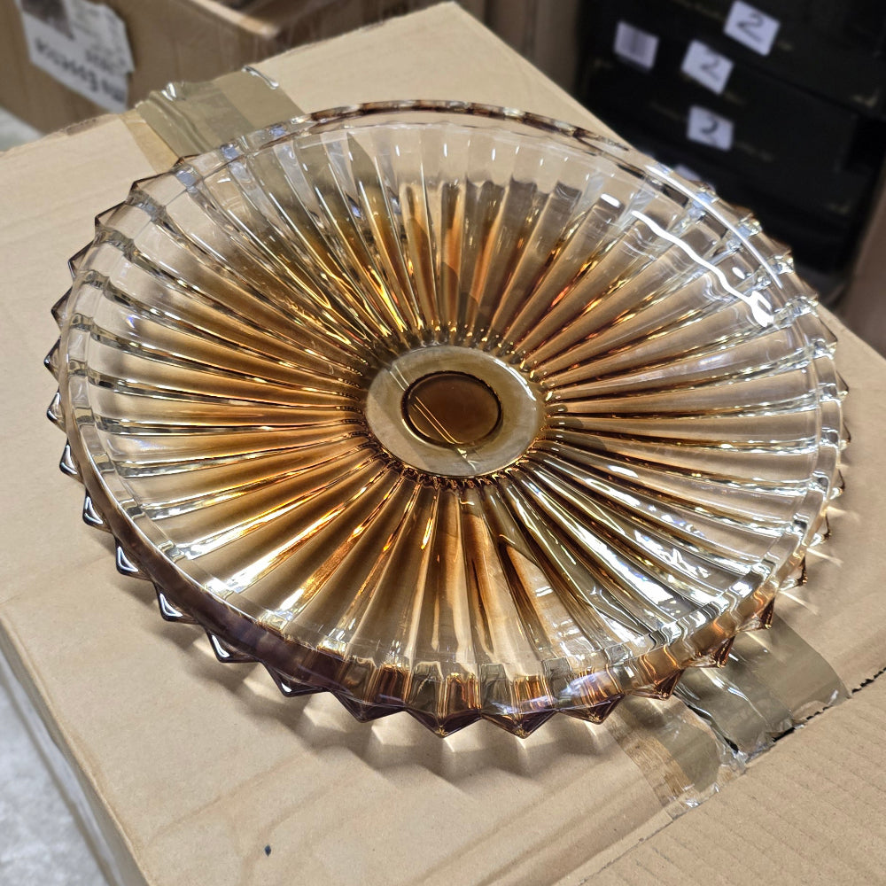 GOLD AND CLEAR LARGE PLATE (1 PIECE)