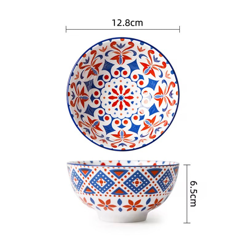 Mystery Colourful Ceramic Porcelain 10 Piece Mix Bowl Set