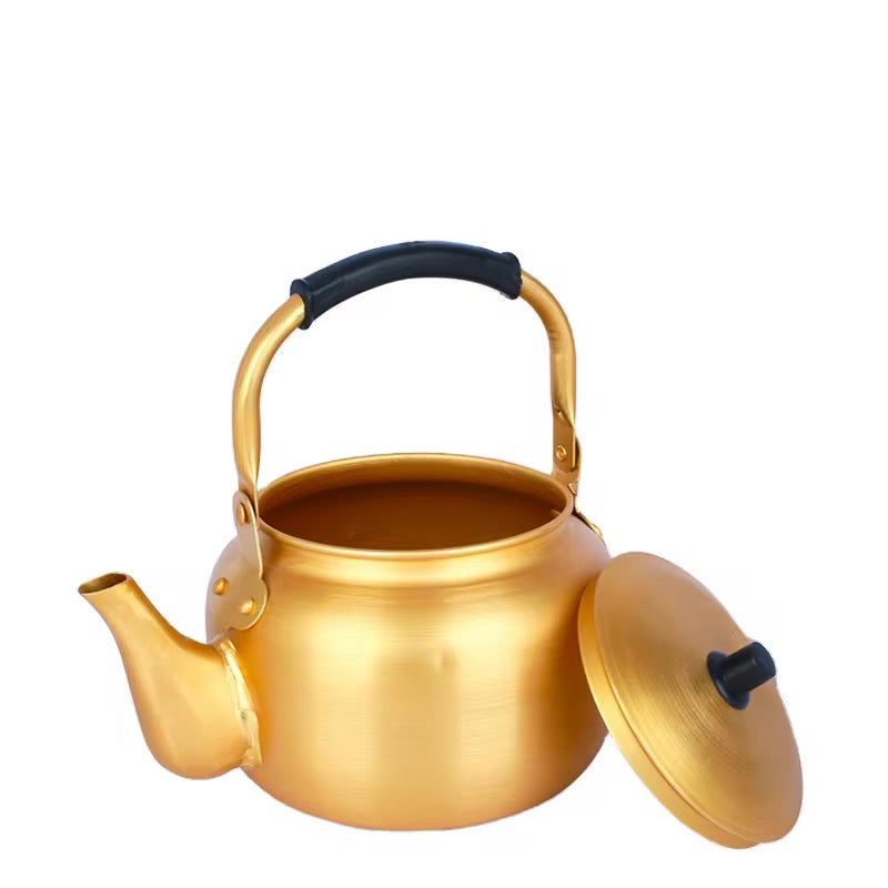3 Litre Gold Gooseneck Tea or Coffee Kettle and Handle