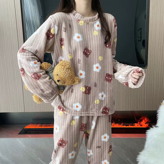 PAJAMA SET - FREE SIZE (BROWN)