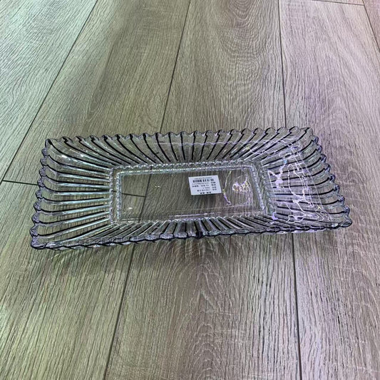 RECTANGLE CRYSTAL LEAD FREE FLOWER PLATE DESIGN , EURO DESIGN, COFFEE TABLE DECOR