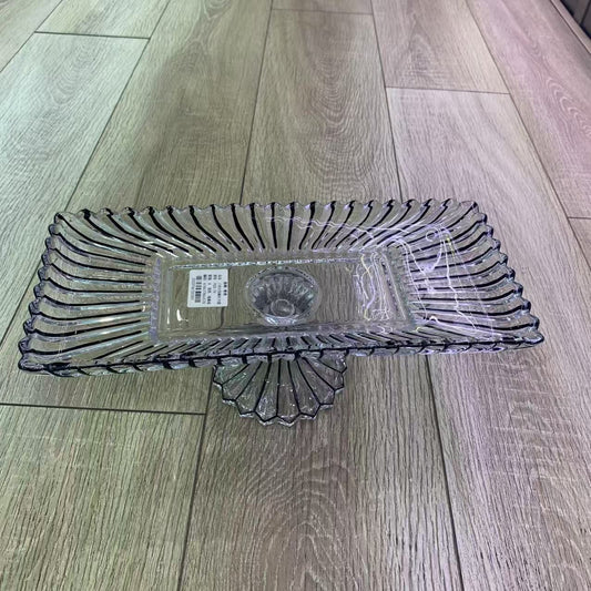 RECTANGLE CRYSTAL LEAD FREE FLOWER DESIGN WITH STAND, EURO DESIGN, COFFEE TABLE DECOR