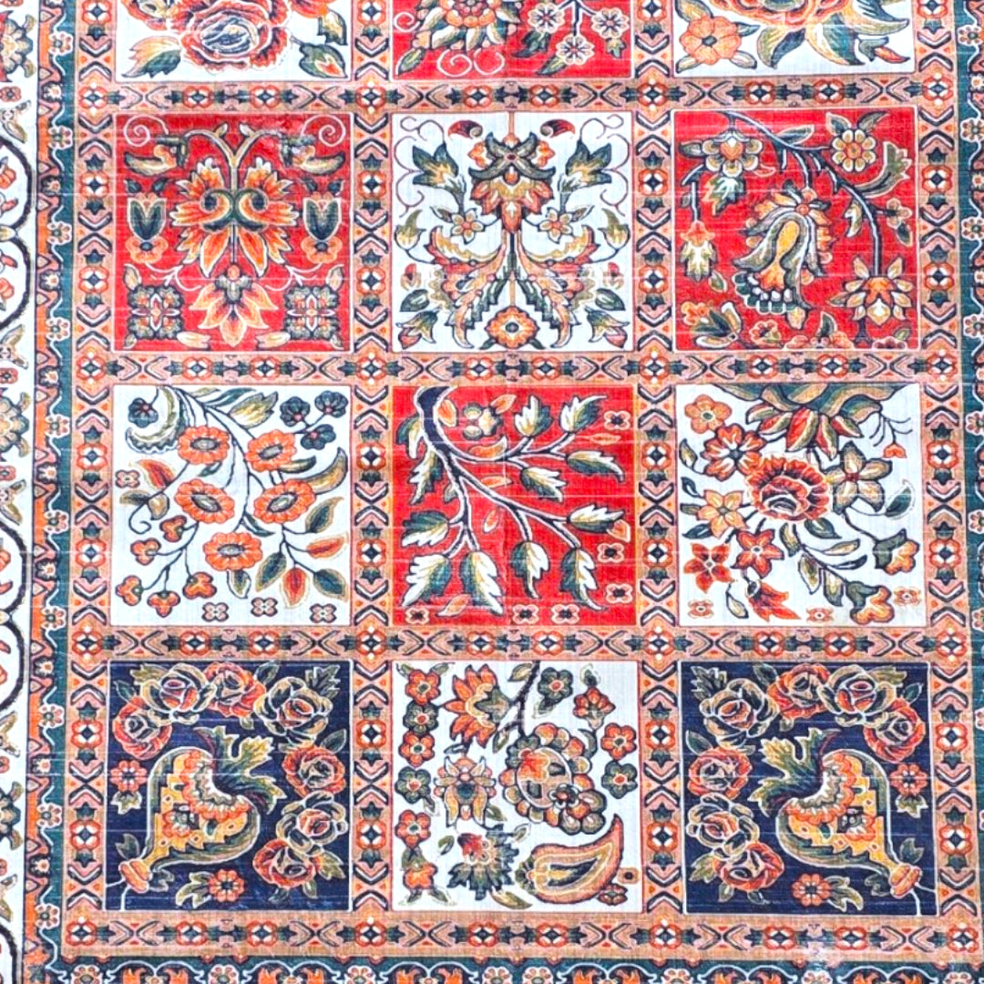 (#72) 5’x8’ Stain resistant & Machine Washable Persian-Inspired Area Rug Carpet