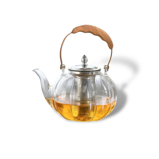 1.5L Borosilicate Glass Teapot with Stainless Steel Infuser & Lid – Heat-Resistant