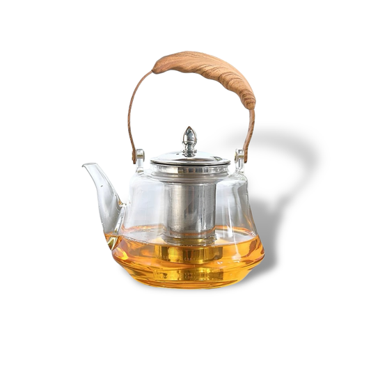 1.5L Borosilicate Glass Teapot with Stainless Steel Infuser & Lid – Heat-Resistant