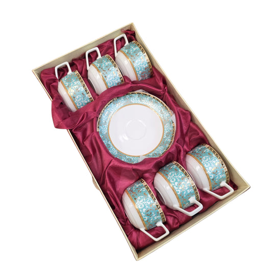 12 Pc Royal King Bone China Tea Cup and Saucer Set