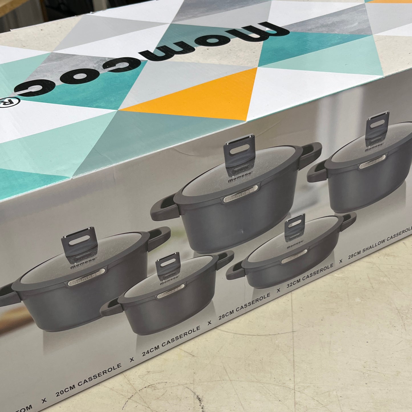 LIVE SPECIAL* Momcoc 10 Piece Cookware Granite Non Stick Coated Set with Silicone Handles - CHOOSE THE COLOUR