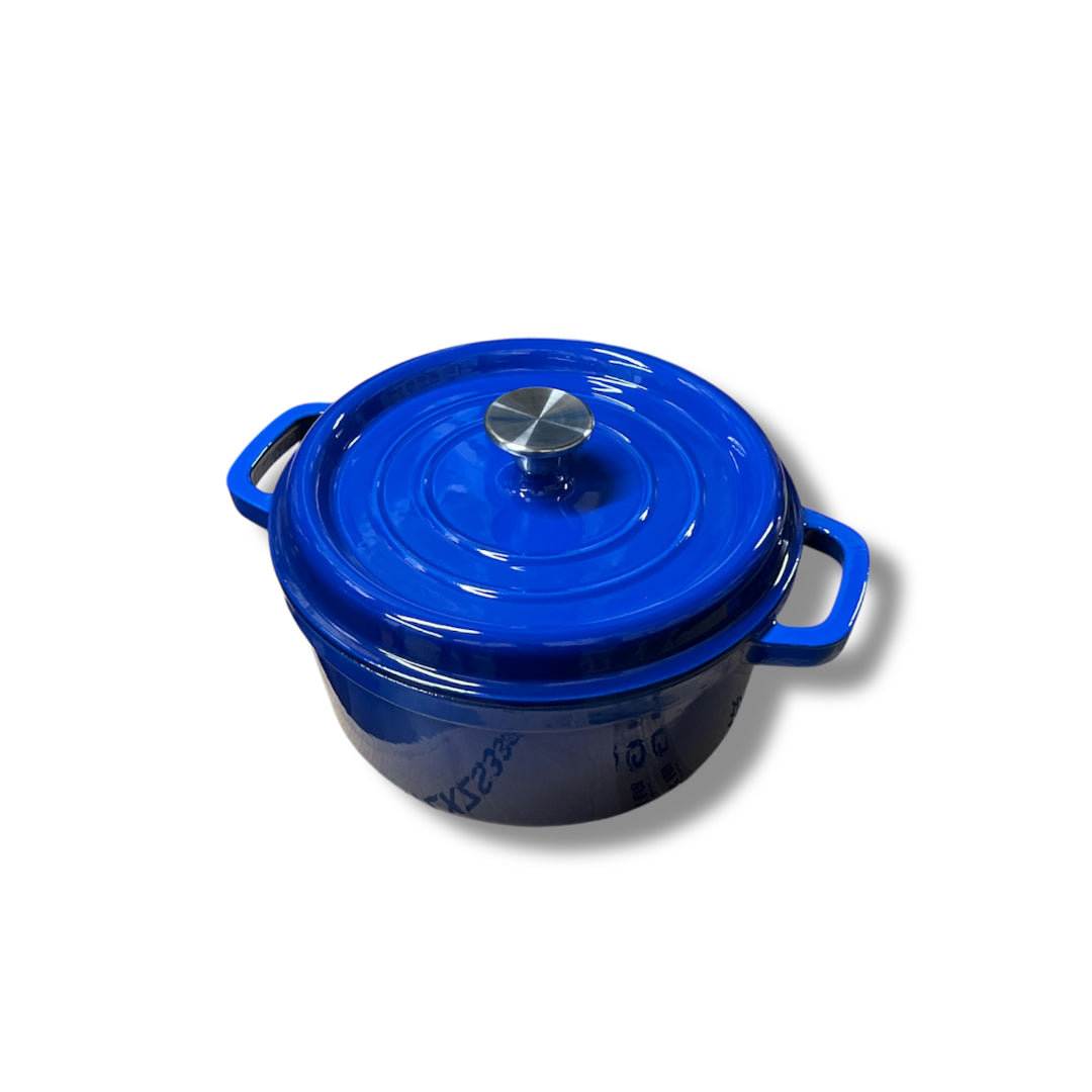 Cast Iron Dutch Over with Lid and Double Ear Handle - Midnight Blue