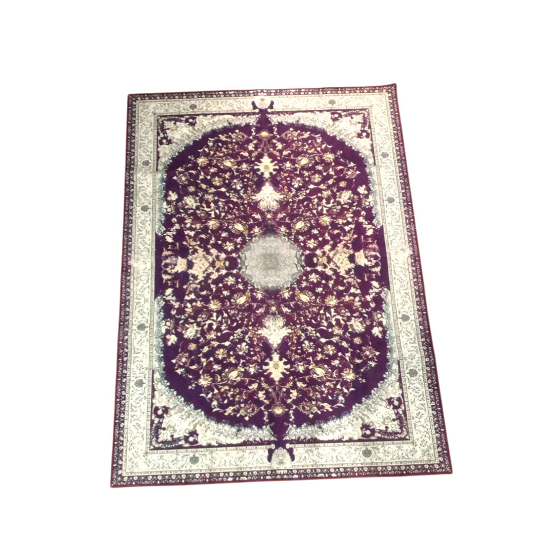 (#39) Shiraz Violet – 7’x9’ Stain resistant & Machine Washable Persian-Inspired Area Rug Carpet