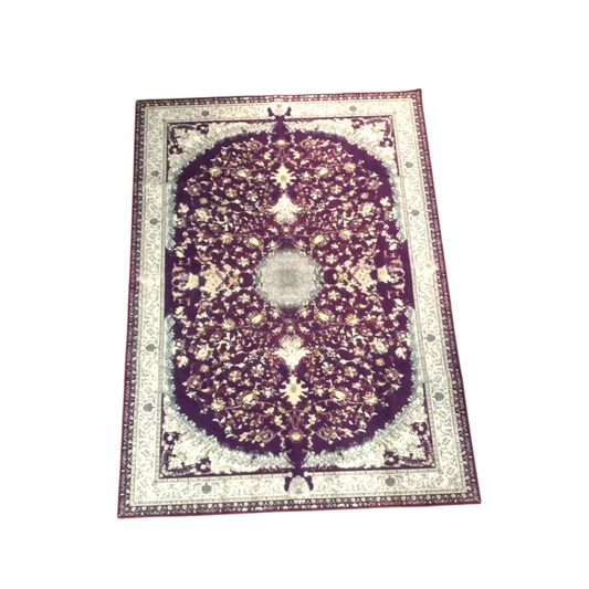 (#39) Shiraz Violet – 7’x9’ Stain resistant & Machine Washable Persian-Inspired Area Rug Carpet
