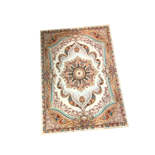(#2) Kerman Cream – 7’x9’ Stain resistant & Machine Washable Persian-Inspired Area Rug Carpet