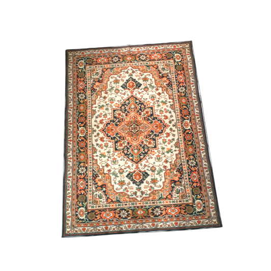 (#4) Tabriz Terracotta – 7’x9’ Stain resistant & Machine Washable Persian-Inspired Area Rug Carpet