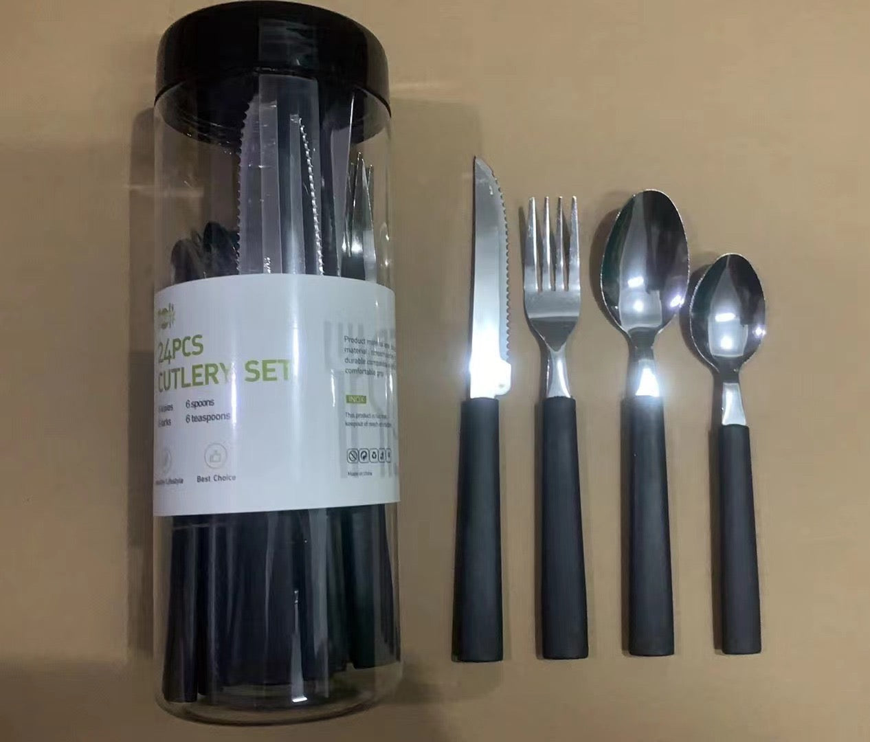 Black 24 Piece Cutlery set